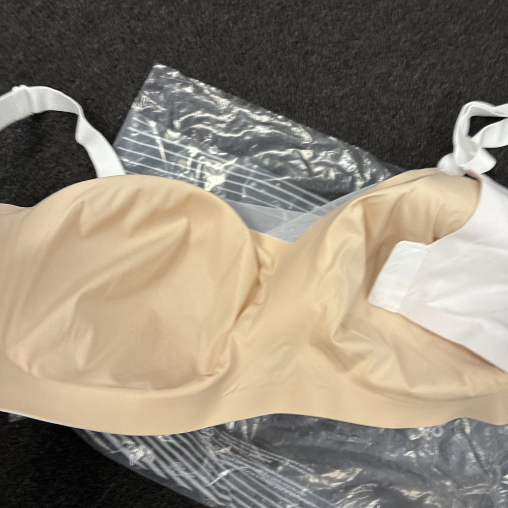 Honeylove Silhouette Bra Sand White Lace Mesh Wire-Free SZ 2X+ NEW NWT - Picture 7 of 11